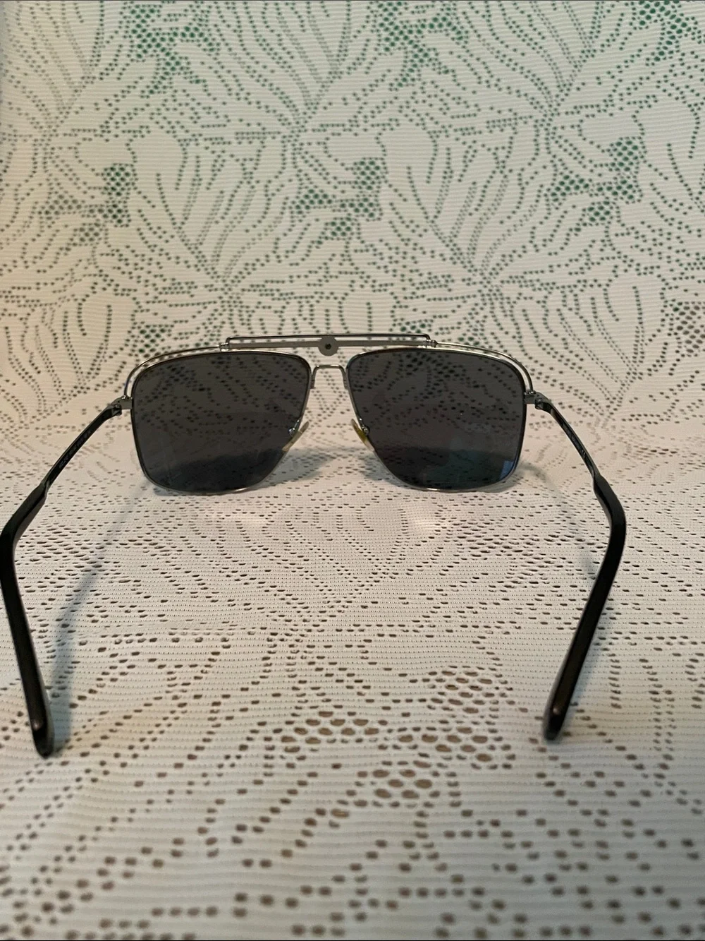 Versace Silver Frame Sunglasses with Dark Gray Lenses